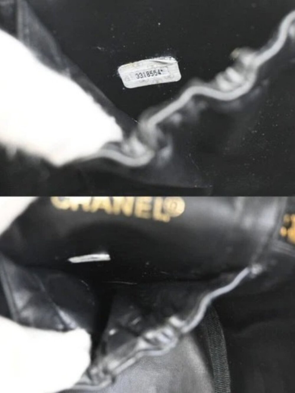 CHANEL CC Logo Bicolore Vanity Hand Bag Leather Black GHW Italy Vintage 95RL973 - Picture 14 of 15